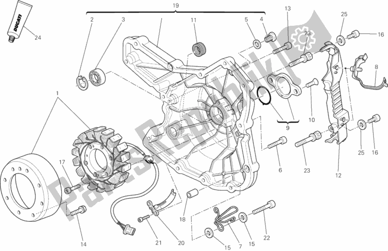 Alle onderdelen voor de Generator van de Ducati Monster 796 ABS USA 2013